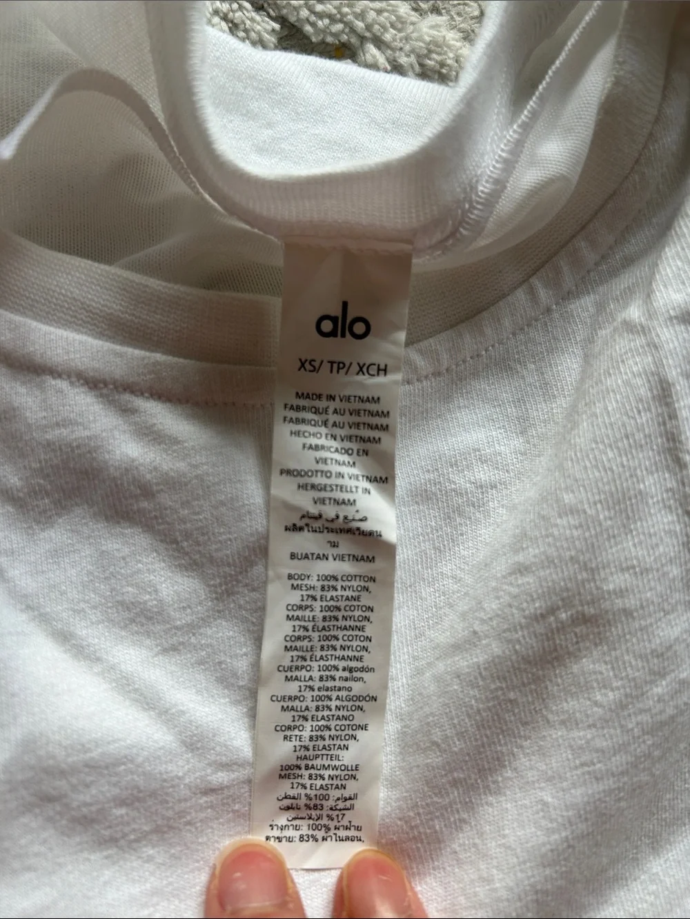 Alo Women's White Layered Crop Tee